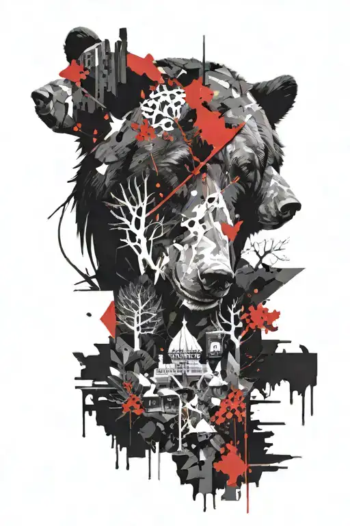 bear forest russia   tattoo design idea