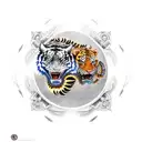 Dragon and tiger estilo yin yang tattoo design idea