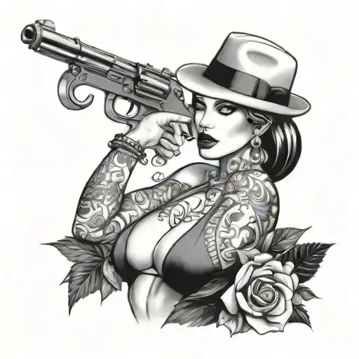 gangster chic art sexy tattoo design idea