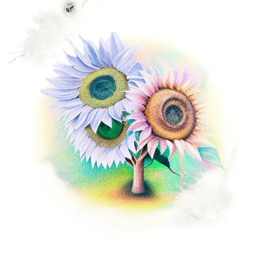 tree and sunflowers faye tattoo design idea