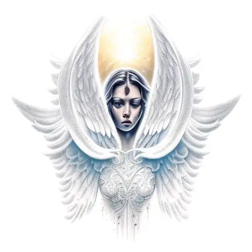 angel falling tattoo design idea