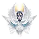angel falling tattoo design idea