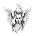 angel falling tattoo design idea