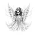 angel falling tattoo design idea