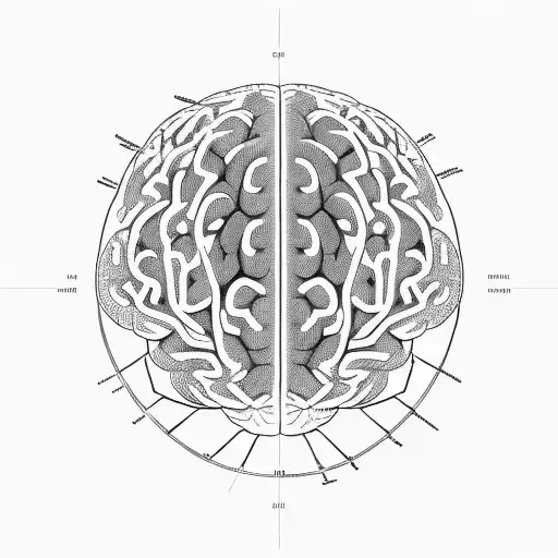 A world map made up of intricate brain illustrations tattoo design idea