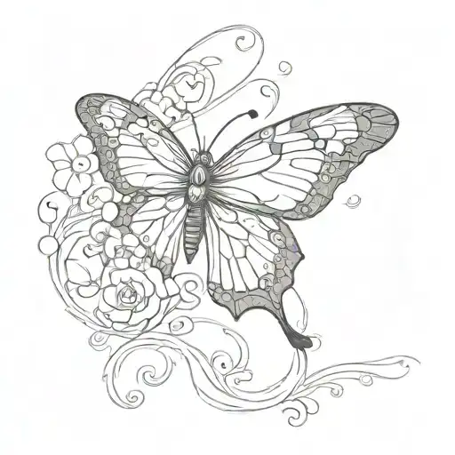 butter fly with numbers 3:03  tattoo design idea