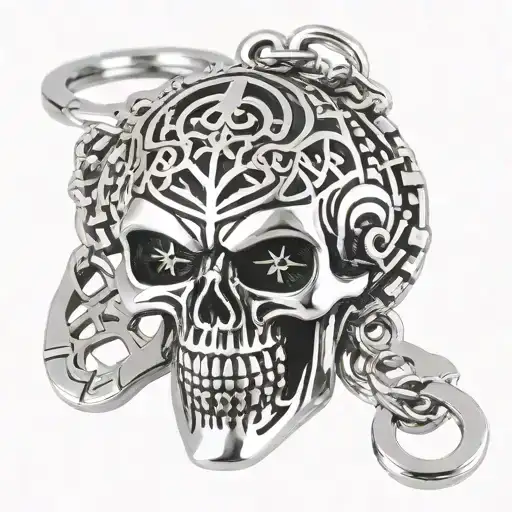 Punk Skull Keychain For Men Stainless Steel Hollow Skeleton Gothic  tattoo design idea