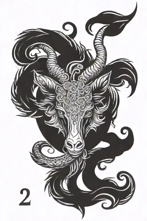 Capricorn tattoo design idea