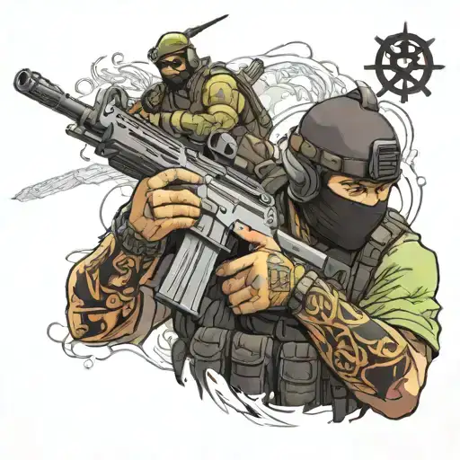 counter strike 1.6 loading screen tattoo design idea