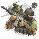 counter strike 1.6 loading screen tattoo design idea