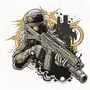 counter strike 1.6 loading screen tattoo design idea