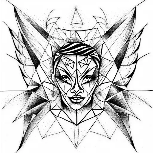 half demon half angel tattoo face tattoo design idea