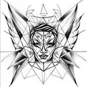 half demon half angel tattoo face tattoo design idea