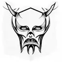 half demon half angel tattoo face tattoo design idea