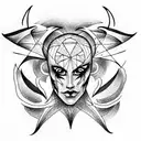half demon half angel tattoo face tattoo design idea