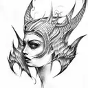 half demon half angel tattoo face tattoo design idea