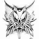half demon half angel tattoo face tattoo design idea