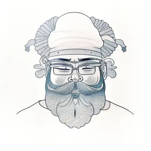 300 pound father with beard and 5 year old genius son tattoo design idea