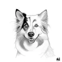 border collie tattoo design idea