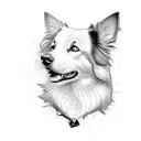border collie tattoo design idea