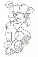 tattoo do in arm, representing the relationship between a father and his three children and using the numbers 9, 13 and  tattoo design idea