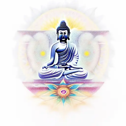 Buddha and Alignment of stars tattoo design idea