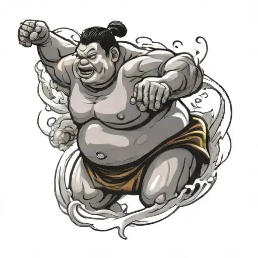 sumo wrestler tattoo design idea