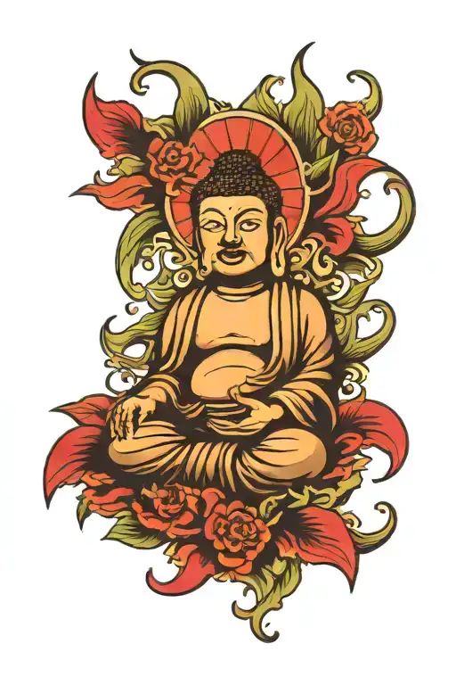 Crying Budha ge far evolution tattoo design idea