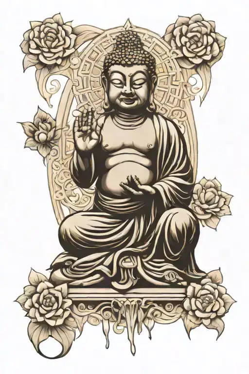 Crying Budha ge far evolution tattoo design idea
