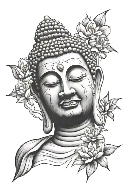 Crying Budha ge far evolution tattoo design idea