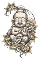 crying Budha tattoo design idea