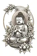 crying Budha tattoo design idea