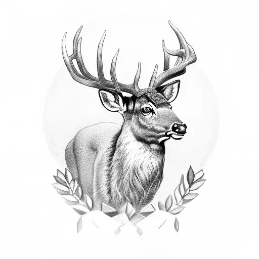 A sapper emblem incorporating a deer in dotwork style tattoo design idea