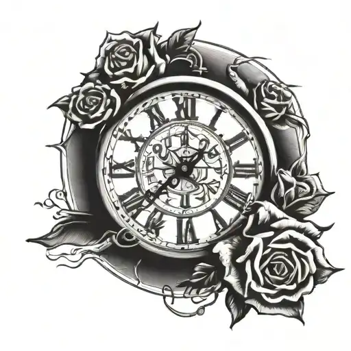Football hooligan, memorial tattoo to my dad roses clock tattoo design idea