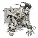 gojo satoru gojo without blindfold tattoo design idea