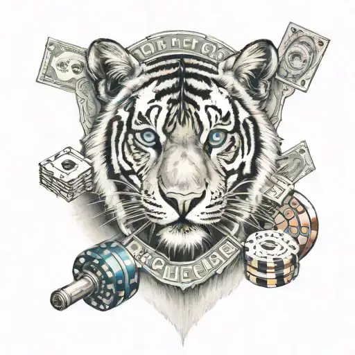 Casino , roullete , Lamborghini, money , god , tiger , 1998 , guns , tattoo design idea
