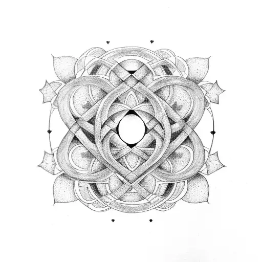 infinity symbol with hearts and stars tattoo design idea