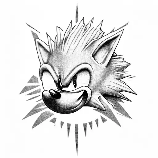 sonic the hedgehog high on. gaos emeralds tattoo design idea