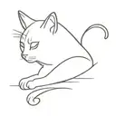 cats one line tattoo design idea