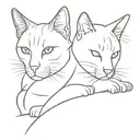 cats one line tattoo design idea