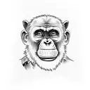 chimpanzee with an assault rifle tattoo design idea