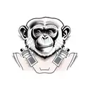 chimpanzee with an assault rifle tattoo design idea