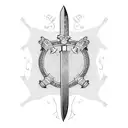 a medieval sword tattoo design idea
