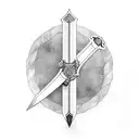a medieval sword tattoo design idea