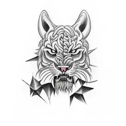 Forest with pantera  tattoo design idea