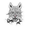 Forest with pantera  tattoo design idea