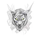 Forest with pantera  tattoo design idea