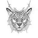 Forest with pantera  tattoo design idea