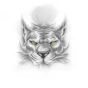 Forest with pantera  tattoo design idea