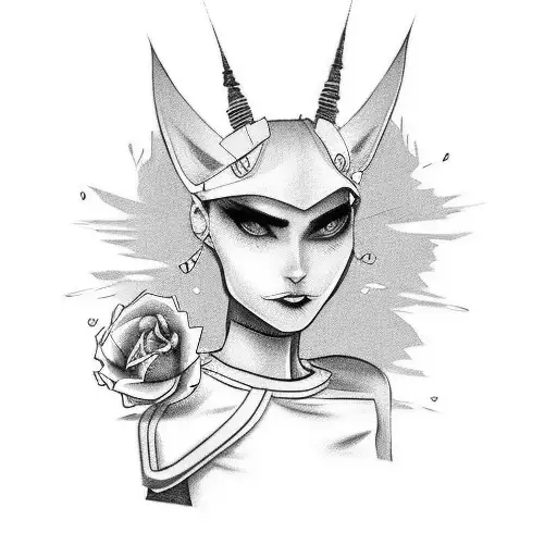 A fashion runway with cartoon characters as models tattoo design idea